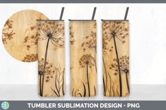 Wood Burned Allium Flowers Tumbler | Sublimation 20 oz Skinn Product Image 7