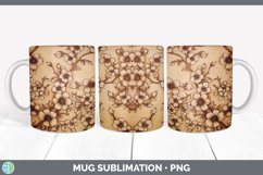 Wood Burned Apple Blossom Flowers Mug Wrap | Sublimation Cof Product Image 5