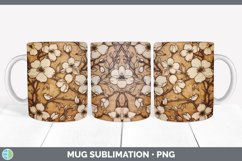 Wood Burned Apple Blossom Flowers Mug Wrap | Sublimation Cof Product Image 6