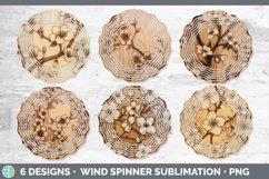 Wood Burned Apple Blossom Flowers Wind Spinner | Sublimation Product Image 2