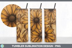 Wood Burned Black-eyed Susan Flowers Tumbler | Sublimation 2 Product Image 6