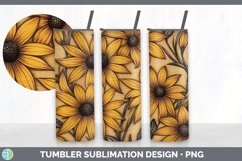 Wood Burned Black-eyed Susan Flowers Tumbler | Sublimation 2 Product Image 7