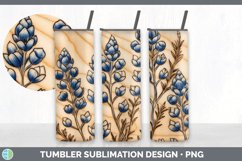 Wood Burned Bluebonnet Flowers Tumbler | Sublimation 20 oz S Product Image 3