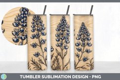 Wood Burned Bluebonnet Flowers Tumbler | Sublimation 20 oz S Product Image 4