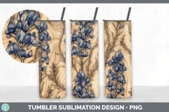Wood Burned Bluebonnet Flowers Tumbler | Sublimation 20 oz S Product Image 5
