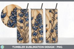 Wood Burned Bluebonnet Flowers Tumbler | Sublimation 20 oz S Product Image 6