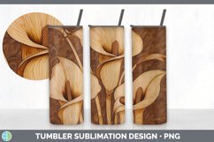 Wood Burned Calla Lily Flowers Tumbler | Sublimation 20 oz S Product Image 5