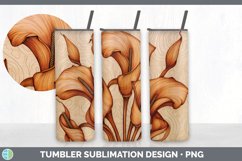 Wood Burned Calla Lily Flowers Tumbler | Sublimation 20 oz S Product Image 6
