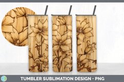 Wood Burned Columbine Flowers Tumbler | Sublimation 20 oz Sk Product Image 6