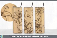 Wood Burned Columbine Flowers Tumbler | Sublimation 20 oz Sk Product Image 7