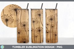 Wood Burned Dandelion Flowers Tumbler | Sublimation 20 oz Sk Product Image 4