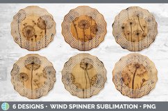 Wood Burned Dandelion Flowers Wind Spinner | Sublimation Spi Product Image 2