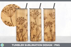 Wood Burned Babys Breath Flowers Tumbler | Sublimation 20 oz Product Image 2