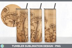Wood Burned Babys Breath Flowers Tumbler | Sublimation 20 oz Product Image 6