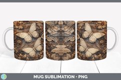 Wood Burned Butterflies Mug Wrap | Sublimation Coffee Cup De Product Image 3