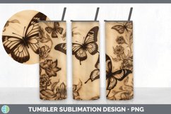 Wood Burned Butterflies Tumbler | Sublimation 20 oz Skinny T Product Image 5