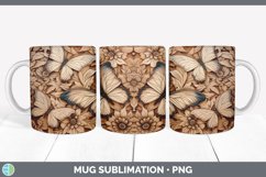 Wood Burned Butterflies Mug Wrap | Sublimation Coffee Cup De Product Image 5