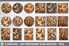 Wood Burned Butterflies Air Freshener | Sublimation Car Fres Product Image 2