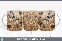 Wood Burned Butterflies Mug Wrap | Sublimation Coffee Cup De Product Image 3