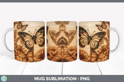 Wood Burned Butterflies Mug Wrap | Sublimation Coffee Cup De Product Image 6