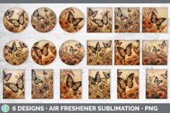 Wood Burned Butterflies Air Freshener | Sublimation Car Fres Product Image 2