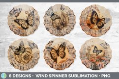 Wood Burned Butterflies Wind Spinner | Sublimation Spinner D Product Image 2