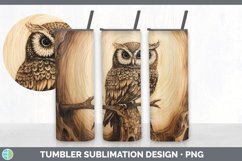 Wood Burned Owl Bird Tumbler | Sublimation 20 oz Skinny Tumb Product Image 4