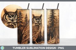 Wood Burned Owl Bird Tumbler | Sublimation 20 oz Skinny Tumb Product Image 5