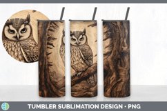 Wood Burned Owl Bird Tumbler | Sublimation 20 oz Skinny Tumb Product Image 6