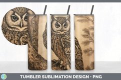 Wood Burned Owl Bird Tumbler | Sublimation 20 oz Skinny Tumb Product Image 7