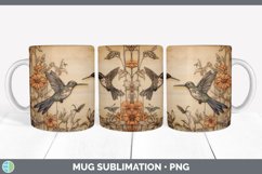 Wood Burned Hummingbird Bird Mug Wrap | Sublimation Coffee C Product Image 3