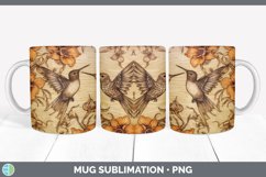 Wood Burned Hummingbird Bird Mug Wrap | Sublimation Coffee C Product Image 6