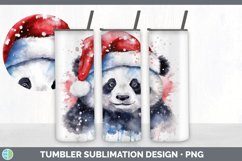 Christmas Santa Hat Panda Bear Tumbler | Sublimation 20 oz S Product Image 2