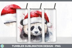 Christmas Santa Hat Panda Bear Tumbler | Sublimation 20 oz S Product Image 6