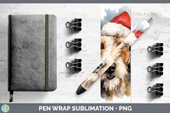 Santa Hat Fox Terrier Dog Pen Wrap Sublimation Epoxy Pen Des Product Image 1