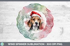 Santa Hat Beagle Wind Spinner Sublimation Spinner Designs Product Image 1