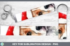 Santa Hat Beagle Key Fob Sublimation Wristlet Designs Product Image 1