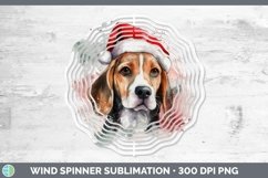 Santa Hat Beagle Wind Spinner Sublimation Spinner Designs Product Image 1