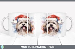 Christmas Santa Hat Lhasa Apso Dog Mug Wrap | Sublimation Co Product Image 2