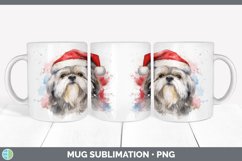 Christmas Santa Hat Lhasa Apso Dog Mug Wrap | Sublimation Co Product Image 3