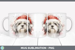 Christmas Santa Hat Lhasa Apso Dog Mug Wrap | Sublimation Co Product Image 4