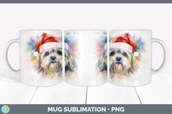 Christmas Santa Hat Lhasa Apso Dog Mug Wrap | Sublimation Co Product Image 5