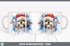 Christmas Santa Hat Lhasa Apso Dog Mug Wrap | Sublimation Co Product Image 6