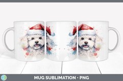 Christmas Santa Hat Bichon Frise Dog Mug Wrap | Sublimation Product Image 5