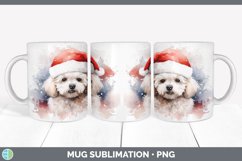 Christmas Santa Hat Bichon Frise Dog Mug Wrap | Sublimation Product Image 7