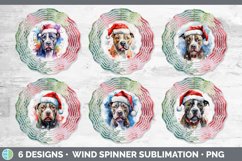 Christmas Santa Hat Pit Bull Dog Wind Spinner | Sublimation Product Image 2