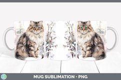 Winter Snow Siberian Cat Mug Wrap Sublimation Coffee Cup Des Product Image 1