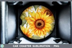 GorgeousWatercolor Flowers Car Coaster design.