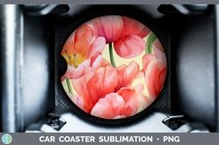 GorgeousWatercolor Flowers Car Coaster design.