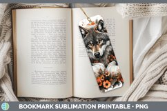 Country Pumpkin Wolf Bookmark Sublimation Printable Designs Product Image 1